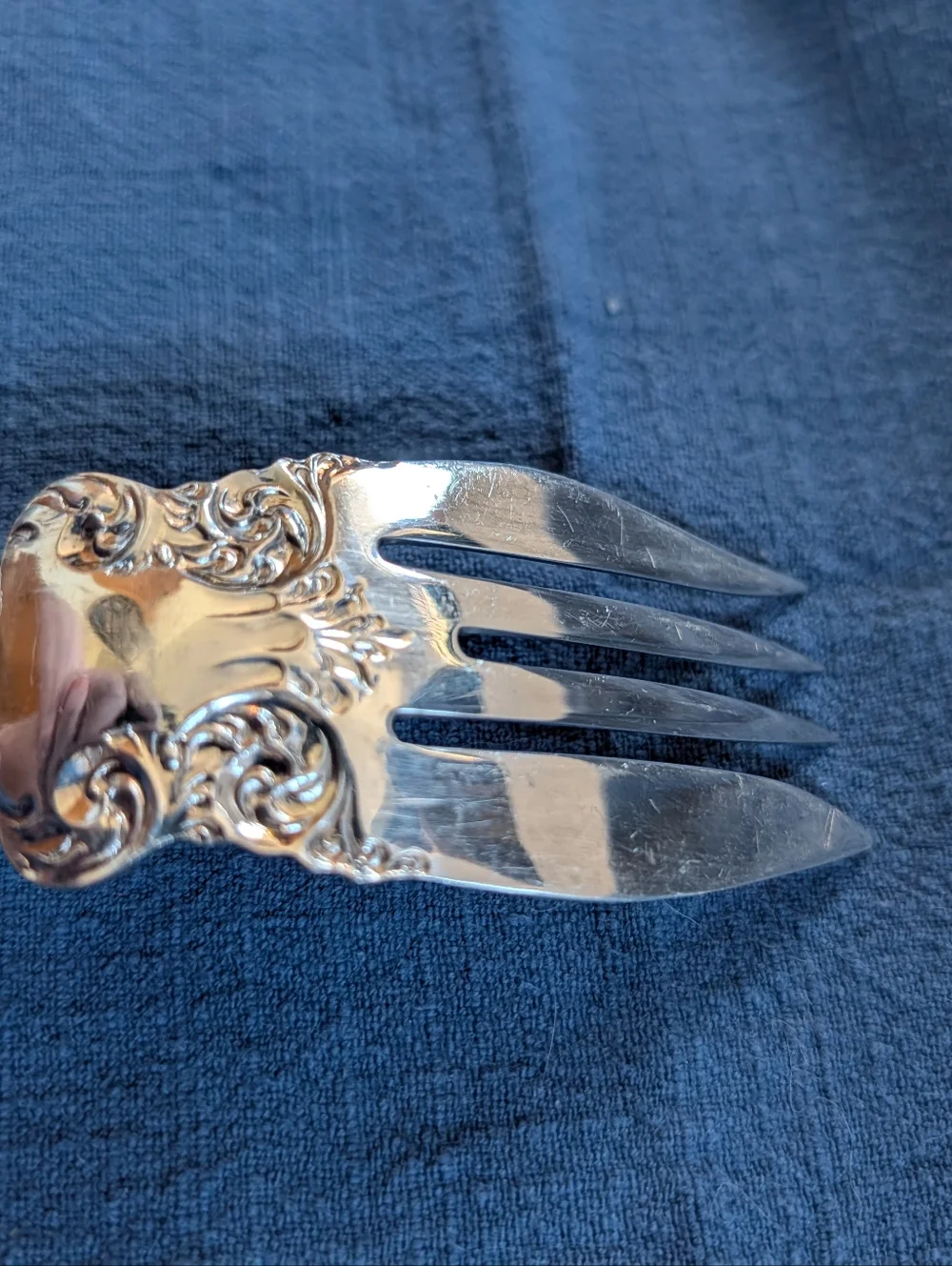 VTG Oxford Silver Plate Meat Serving Fork, WM Rogers & Son AA, Made In USA 7.5
